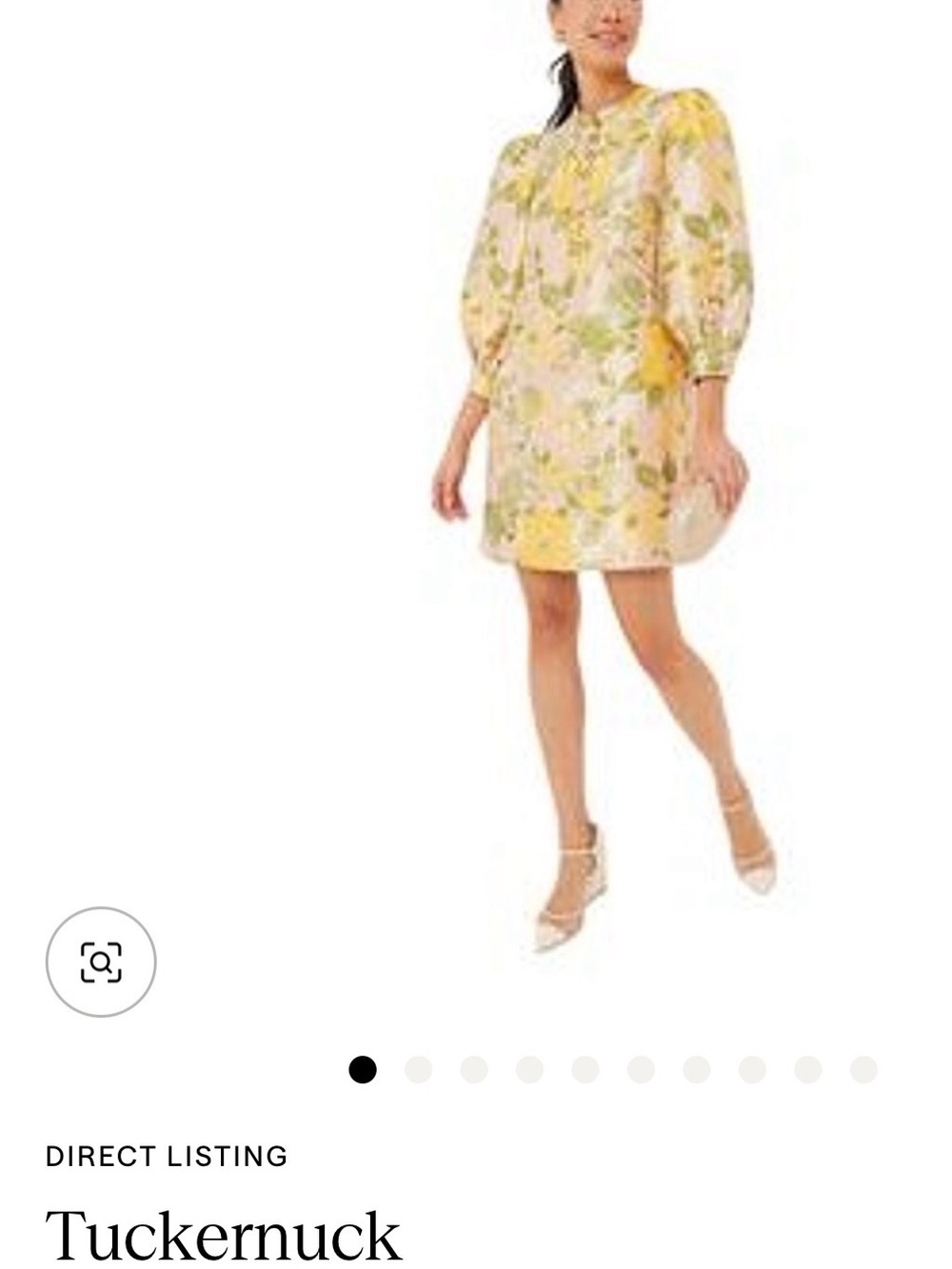 Tuckernuck Yellow Floral Puff-Sleeve Mini Dress